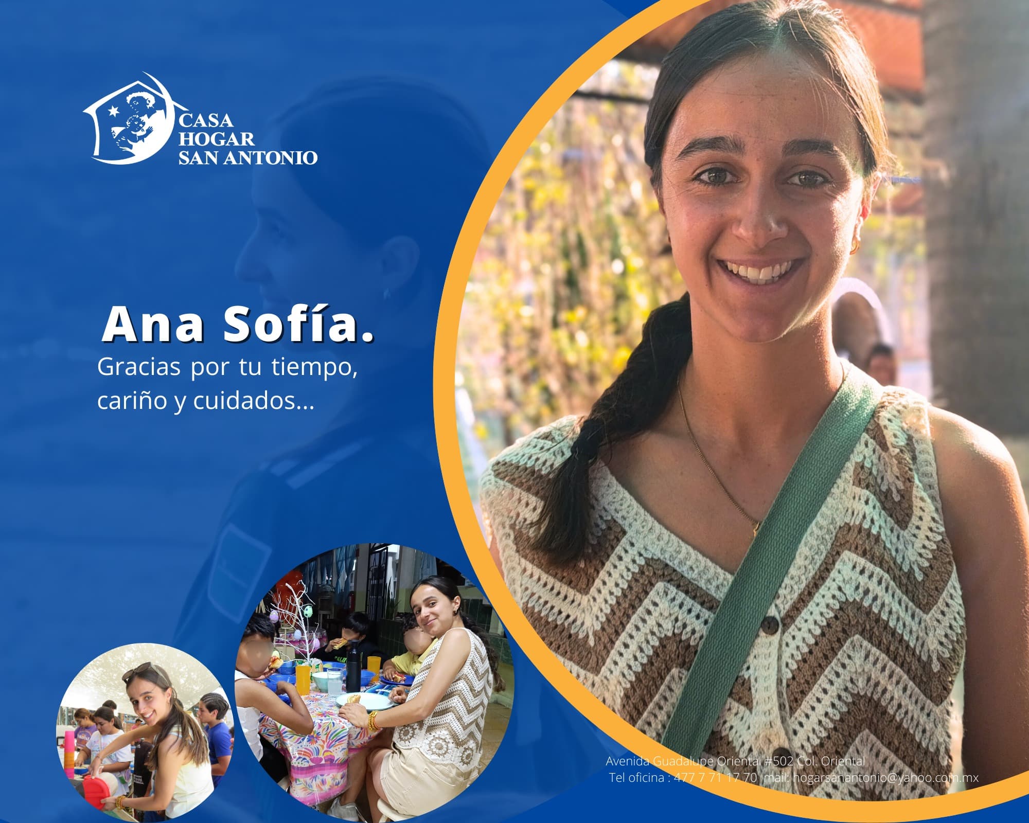 💛 Gracias, Ana Sofía, por regalar tu tiempo y tu corazón de manera voluntaria