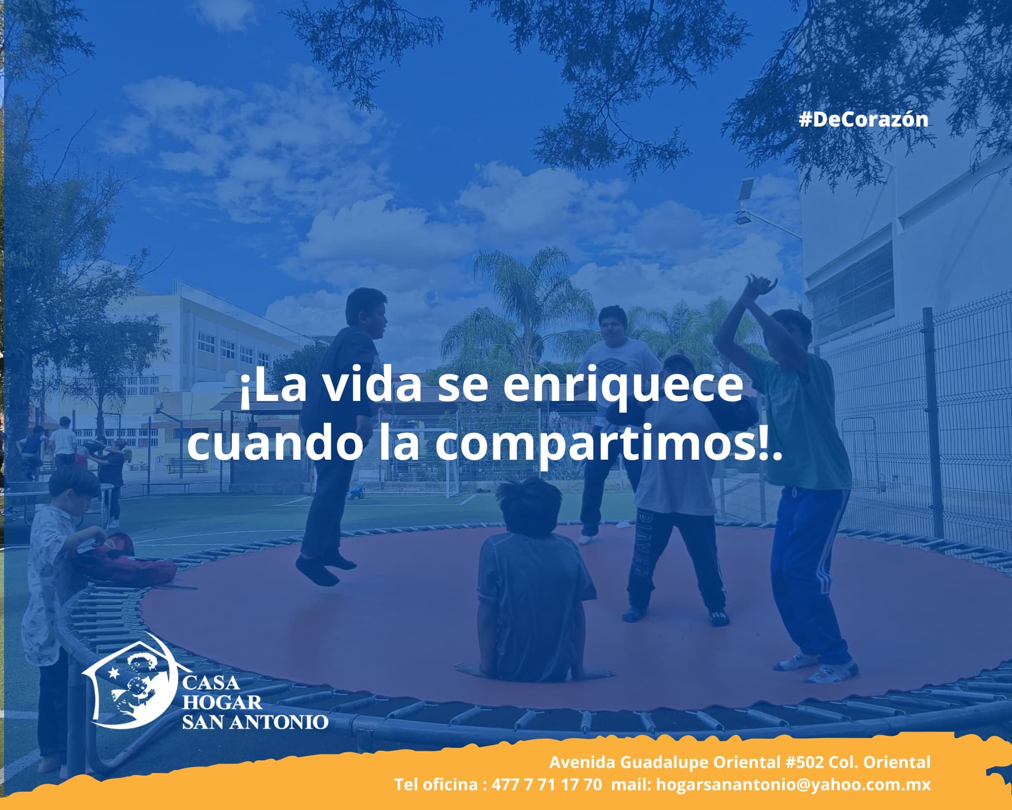 ¡La vida se enriquece cuando la compartimos